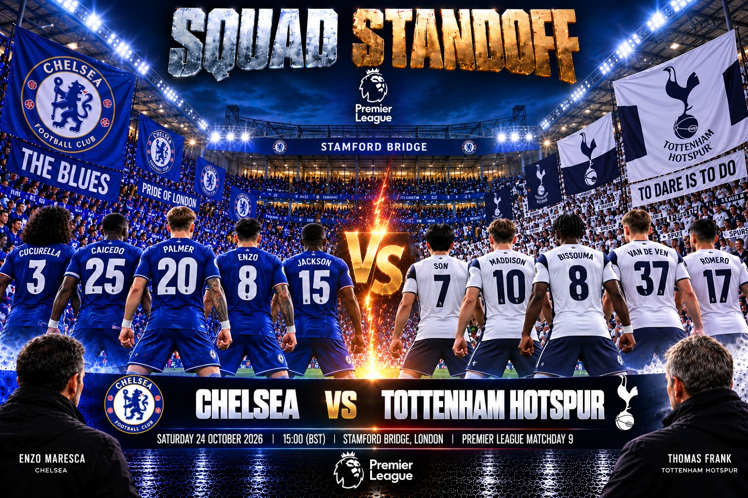 Chelsea vs Tottenham 2026-27 Premier League: Head-to-Head, Form and Team News