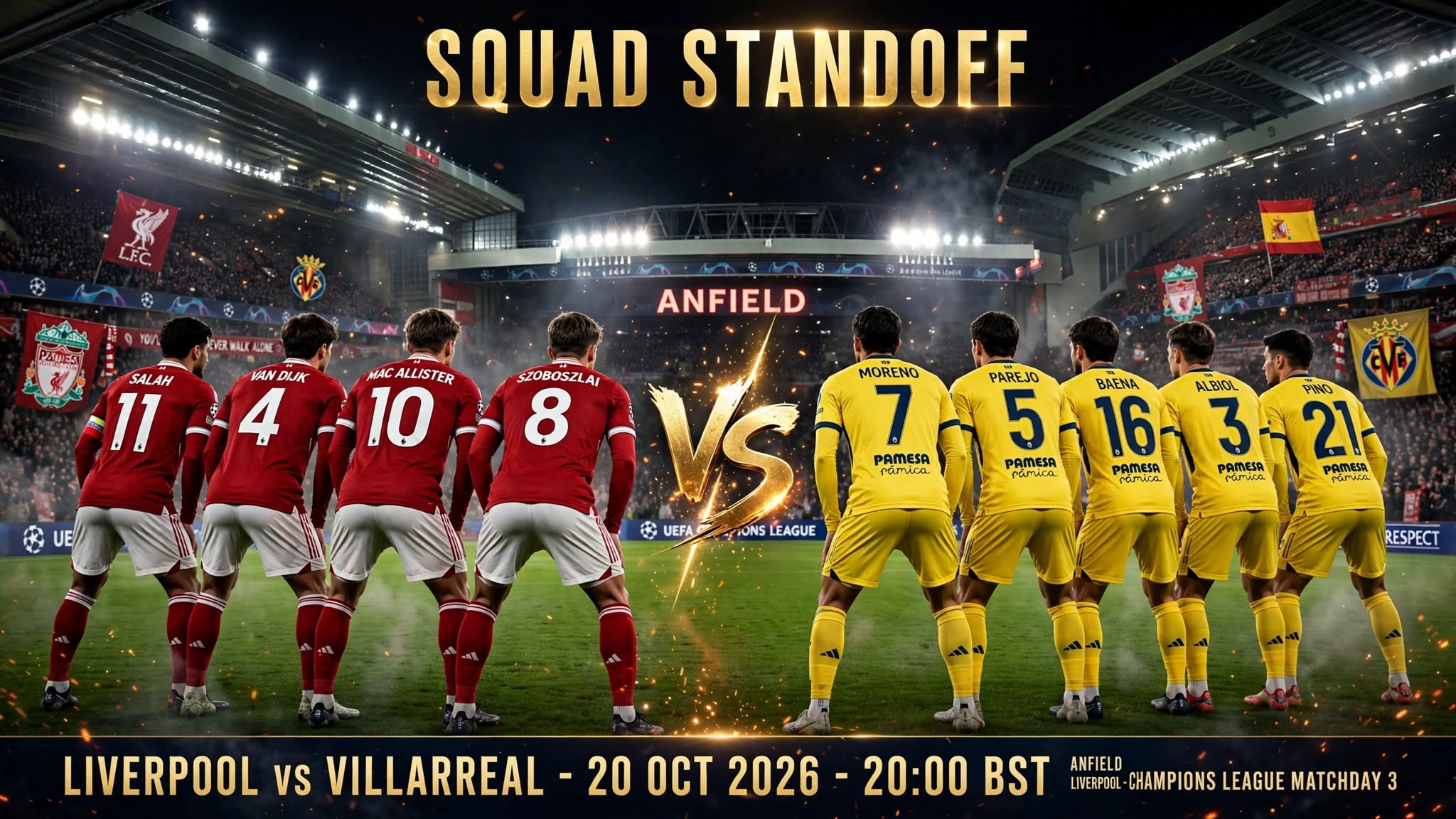 Liverpool vs Villarreal 2026-27 Champions League: Head-to-Head, Form and Team News
