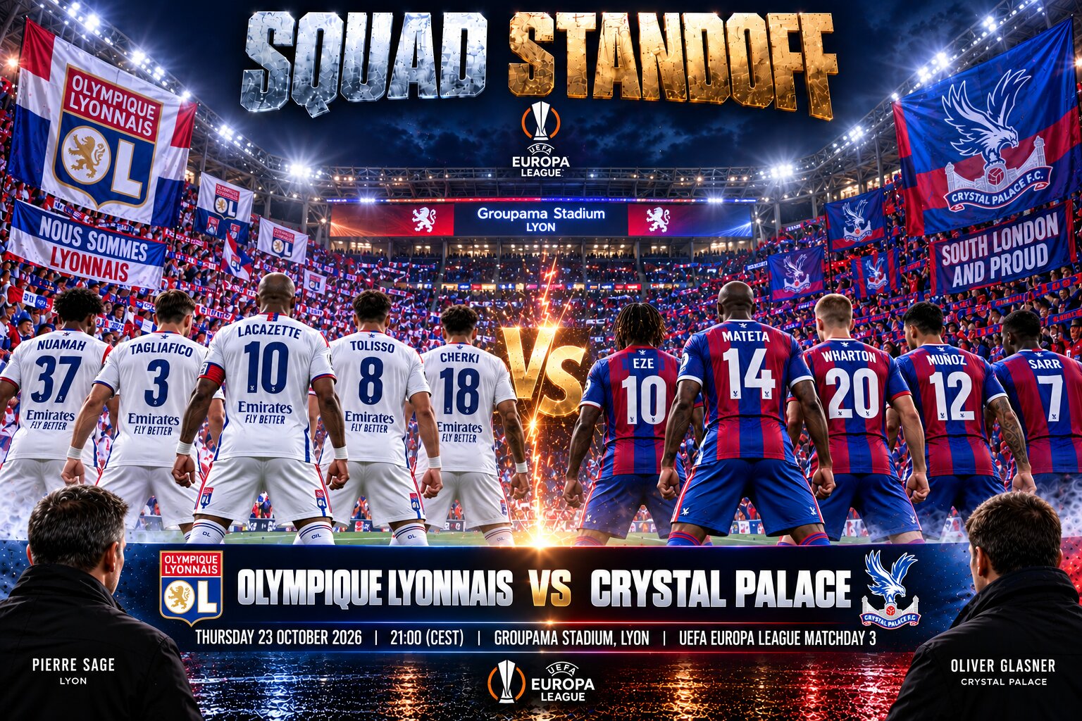 Lyon vs Crystal Palace 2026-27 Europa League: Head-to-Head, Form and Team News