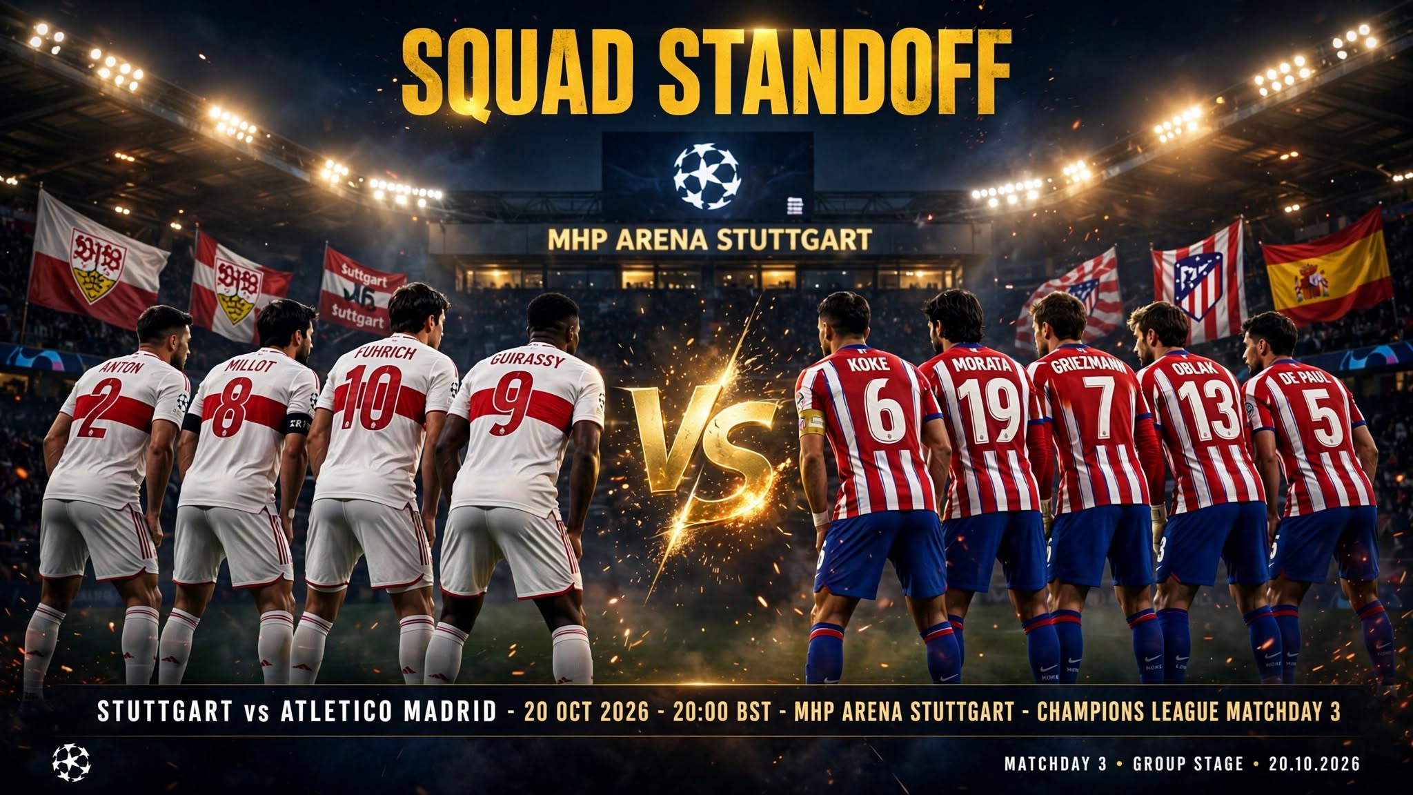 VfB Stuttgart vs Atlético Madrid 2026-27 Champions League: Head-to-Head, Form and Team News